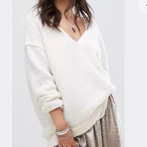 Free people white cozy oversized sweater